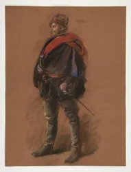 Studie för figur av kapten Peter Minuit i