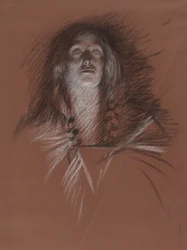 Studie för chef för en keltisk kvinna, från The Play Scene, Hamlet, akt 3, scen 2