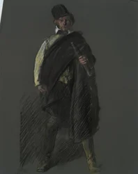Studie för figuren av kapten Peter Minuit, i