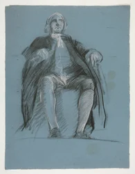 Studie för figuren av general John Peter Gabriel Muhlenberg, i