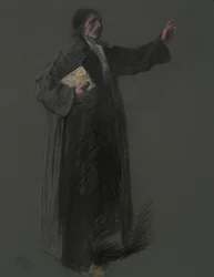 Studie för figuren Johann Kelpius, i