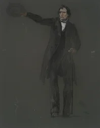 Studera för figuren Thaddeus Stevens, i