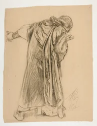 Studie av Sir Galahad, för en av väggmålningarna från The Quest of the Holy Grail (en serie av femton målningar för Boston Public Library, färdigställd 1901)