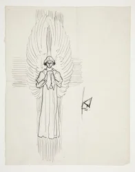 Study of an Angel, för The Quest of the Holy Grail (serie med femton målningar för Boston Public Library, färdig 1901)