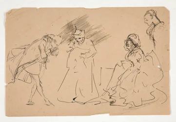 Studie av en scen från 1800-talet, möjligen