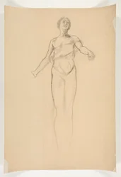 Studie av en allegorisk kvinnlig figur för väggmålning i delstatsbyggnaden i Harrisburg, Pennsylvania, 1902-1911 (slutförd av John Singer Sargent)
