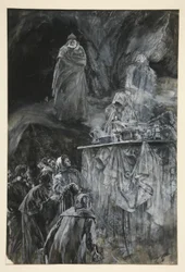 Banketten, illustration till akt III, scen iii, Stormen
