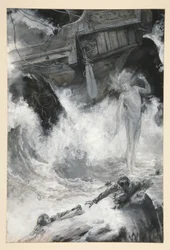 Skeppsbrottet, illustration till akt I, Scen i, Stormen