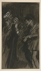 Tre män, studera för Taming of the Shrew (?)