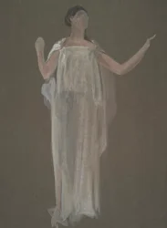 Oidentifierad figurstudie för väggmålningsprojekt vid Pennsylvania State Capitol Building, Harrisburg, 1902-1911