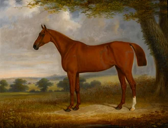 Kastanjejägare i ett landskap, 1867