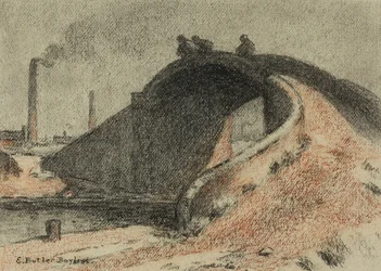 Canal Bridge (pastell på papper)