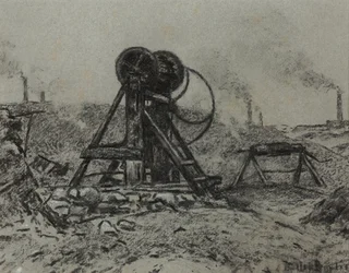 Winding Gear (kol på papper)
