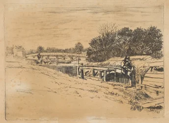 Whistler vid Moulsey [Molesey Lock], [1861].