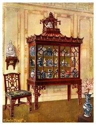 Snidat porslinsfodral på Chippendales kinesiska manér, 1911-1912.