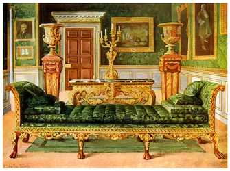 Mahogny och förgylld georgisk svit, Longford Castle, Wiltshire, 1911-1912.