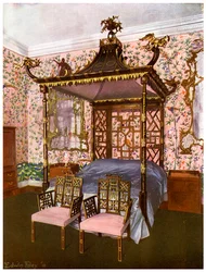 The Chippendale Chinese Bedroom, Badminton House, Gloucestershire, 1911-1912.