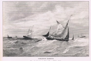 Gorleston hamn, från The Magazine of Art 1893, Cassell and Company