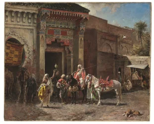 Vapenköparen (utanför en marockansk basarport), ca 1878-1880 (olja på duk)