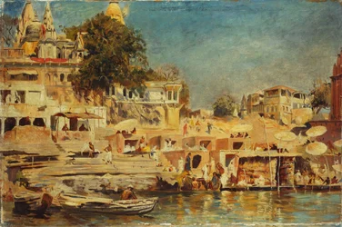 Utsikt över Ghats vid Benares, 1873
