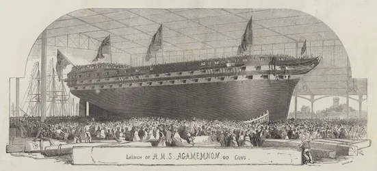 Sjösättning av HMS Agamemnon, 90 kanoner