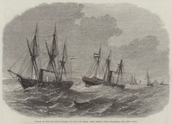 Vraket av Steamer Hydaspe på Pan Shoal Rhio Strait, nära Singapore