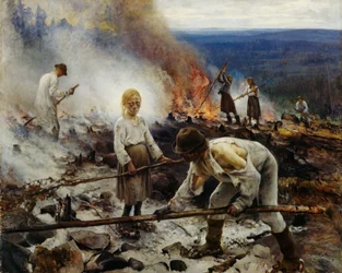 Under oket, bränning av ris
