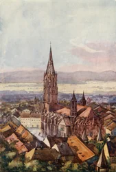 Rhen: Freiburg-im-Breisgau (färglitografi)