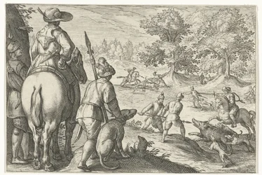 Landskap med vildsvinsjakt Jaktscener (serietitel) Ikoner Venantum Art Varias Representantes (serietitel)
