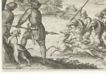 Flodlandskap med rådjursjakt Jaktscener (serietitel) Ikoner Venantum Art Varias Representantes (serietitel)
