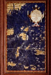 Karta över Moluckerna utförd av Egnazio Danti (1536-1586), italiensk matematiker, kosmograf och arkitekt. Omkring 1567. Florens, Palazzo Vecchio, Sala del Mappamondo