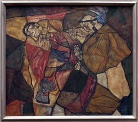 Dödskamp. 1912. Österrikisk konst, 1900-talet. Neue Pinakothek, München (Tyskland).