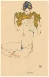 Jungfrun [recto]; utan titel [huvudstudie, verso]