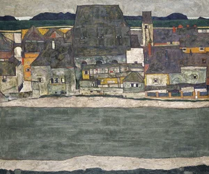 Hus vid floden, gamla stan, 1914