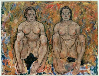 Kauernde Frauen [Hukande kvinnor] (olja och gouache)