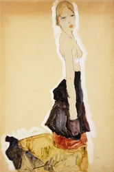 Knästående flicka med spansk kjol; Knästående flicka med spansk kjol, 1911