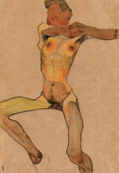 Manlig nakenstudie, gul, 1910