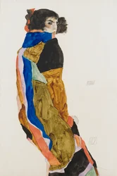 Moah. Verk av Egon Schiele (1890-1918), akvarell och gouache på papper