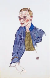 Ettårig volontär underkorporal - Schiele, Egon (1890-1918) - 1916 - Penna, Gouache på papper - 48x31,3 - Leopold Museum, Wien