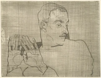 Porträtt av Arthur Roessler, 1914 (torrnål)