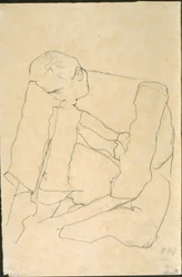 Sittande man (verso)