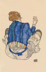 Sittande kvinna, bakifrån, 1917.