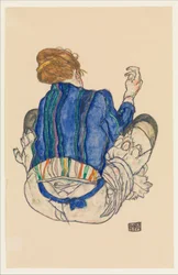 Sittande kvinna, sedd bakifrån, 1917