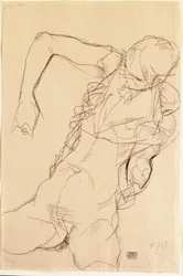 Sittande naken, 1914