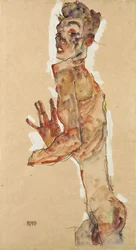 Självporträtt med spretande fingrar, 1911
