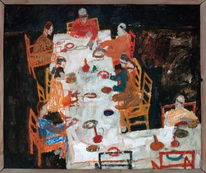 Skiss till ett grupporträtt (olja  gouache)