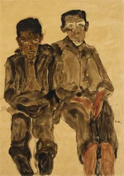 Två sittande pojkar; Två sittande pojkar, 1910