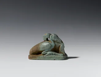 Liten figur av en ibis, sen period till ptolemaisk period, 664-30 f.Kr. (fajans)