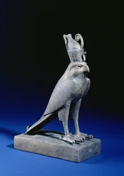 Statyett av Horus i falken (brons)