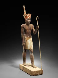 Guardian Figure, ca 1900 f.Kr. (cederträ med gips och färg)